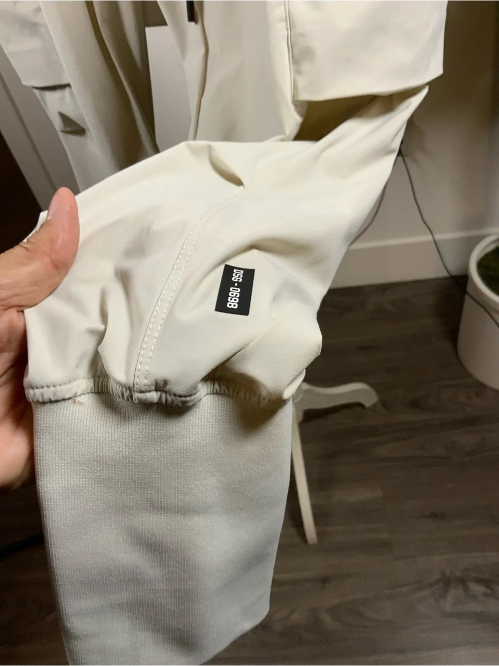 ASRV Cream Cargo Joggers with Black Accents